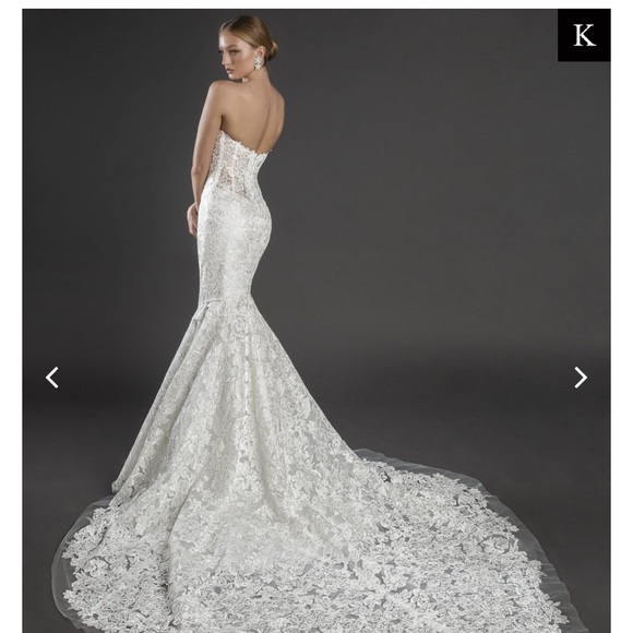 Love by Pnina Tornai lace strapless mermaid gown Style #14914T - Picture 3 of 15